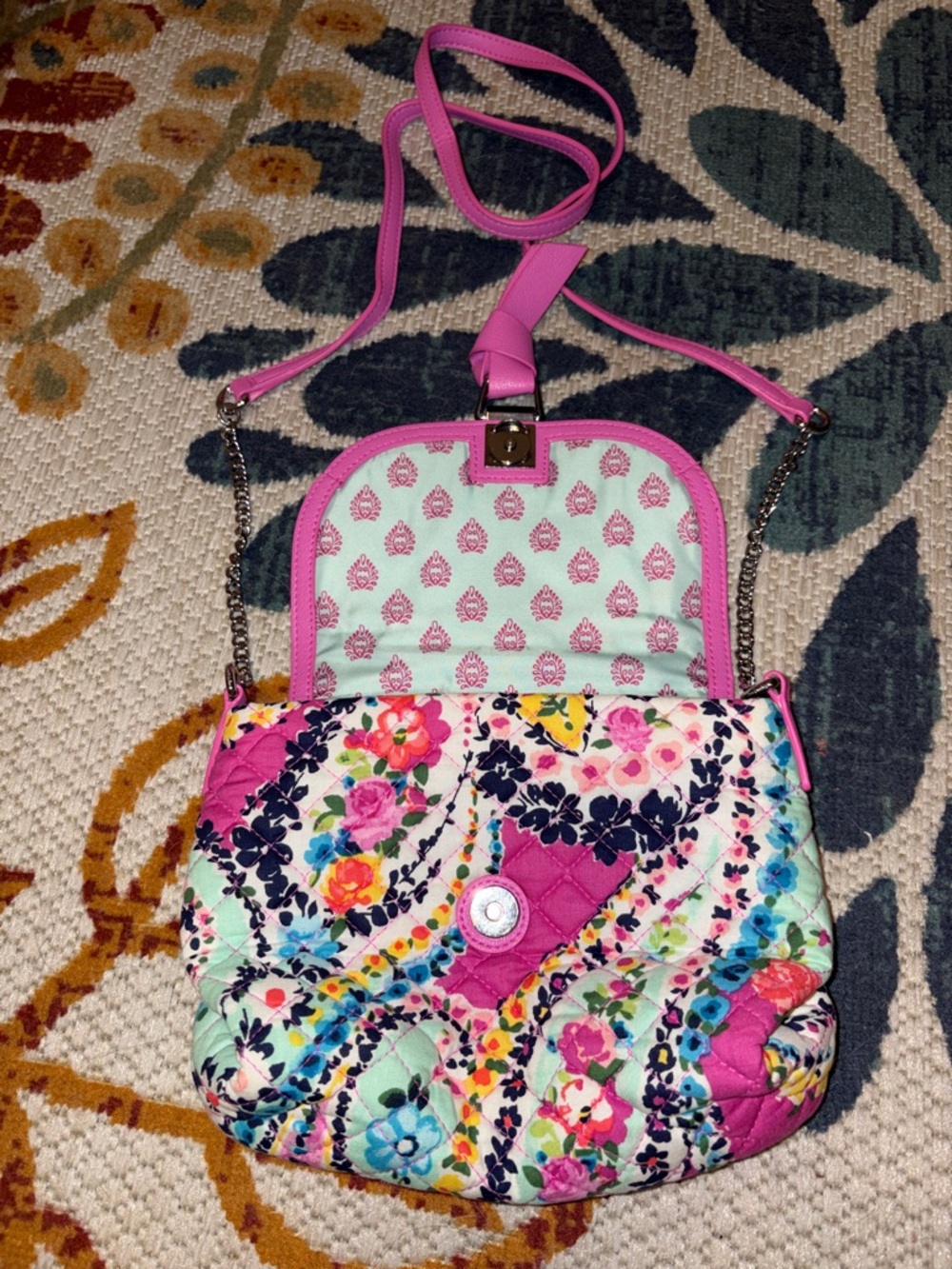Vera Bradley Pink Quilted Floral Crossbody - Picture 2 of 5